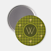 Olive with Gold Accent Houndstooth Magnet (Recto/Verso)