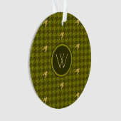 Olive with Gold Accent Houndstooth Orament (devant)