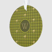 Olive with Gold Accent Houndstooth Orament (devant)