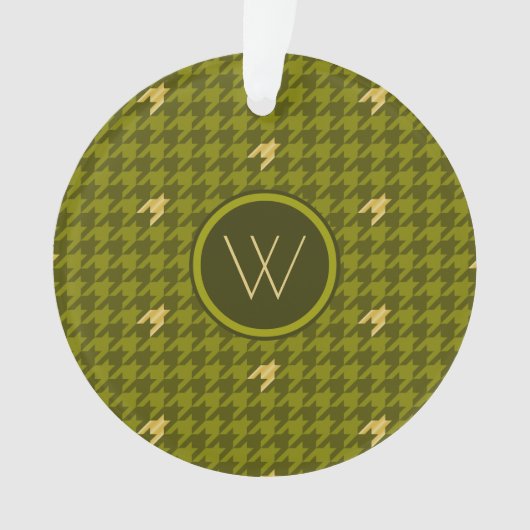 Olive with Gold Accent Houndstooth Orament (devant)