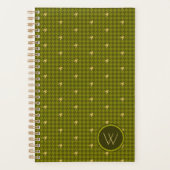 Olive with Gold Accent Houndstooth Planner (Devant)