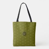 Olive with Gold Accent Houndstooth Sac (Dos)
