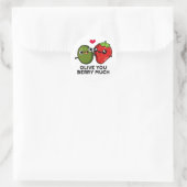Olive You Berry Much Funny Fruit Pun Ronde Sticker (Tas)