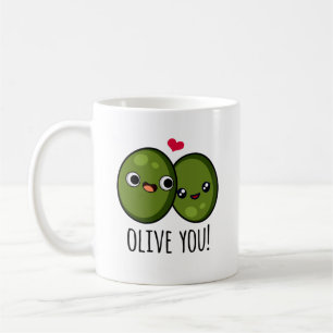 Olive You Funny Love Pun Koffiemok