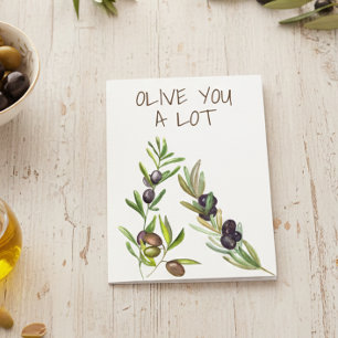 Olive you heel veel Schattige woordspeling Valenti Kaart