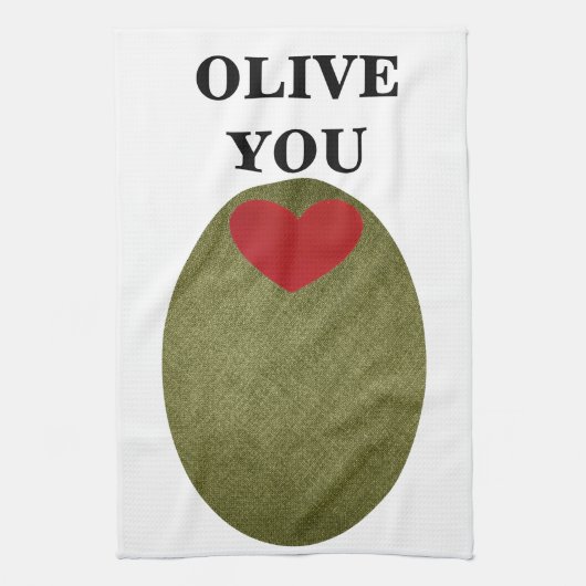 Olive You Kitchen Towel Theedoek (Verticaal)
