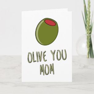 Olive You Moeder, Woordspeling, Moeder Verjaardag, Kaart