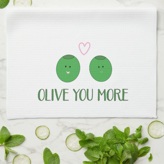 Olive You Plus Serviette de cuisine (Plié)