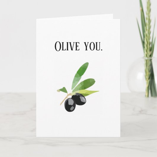 Olive You Romantische Kaart (Voorkant)