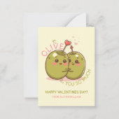 “Olive You So Much” Carte de la Saint-Valentin au  (Devant)