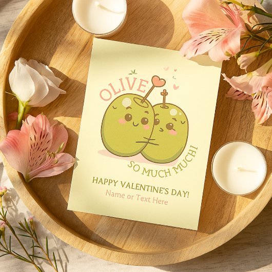 “Olive You So Much” Carte de la Saint-Valentin au 