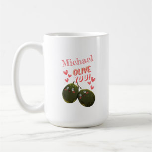 Olive You Twee Olijven Harten Koffiemok