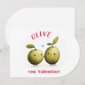 Olive You Valentijn Kaart (Voorkant / Achterkant)