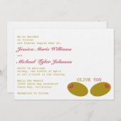 Olive You Wedding Kaart (Voorkant / Achterkant)