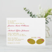 Olive You Wedding Kaart (Staand voorkant)