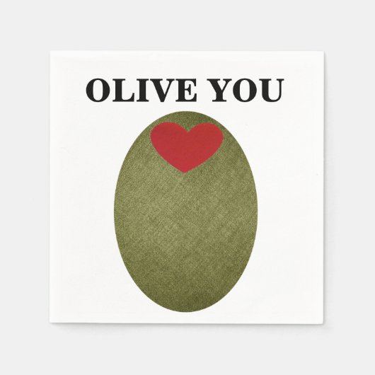 Olive You wegwerpservetten Servet (Voorkant)