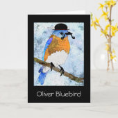 Oliver Bluebird avec moustache, bowler Carte de vo (Fleur jaune)