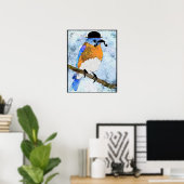 Oliver Bluebird avec moustache, bowler Poster (Bureau à domicile)