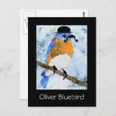 Oliver Bluebird avec moustache, cartes postales bo (Devant / Derrière)