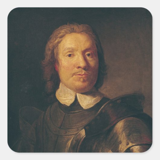 Oliver Cromwell Vierkante Sticker (Voorkant)