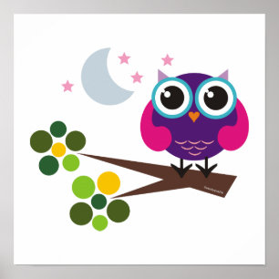 oliver de kinder decor van de uil poster