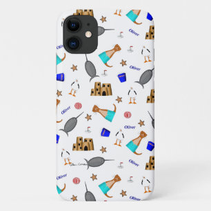 Oliver de Otter Zomer Strand vakantie patroon iPhone 11 Hoesje