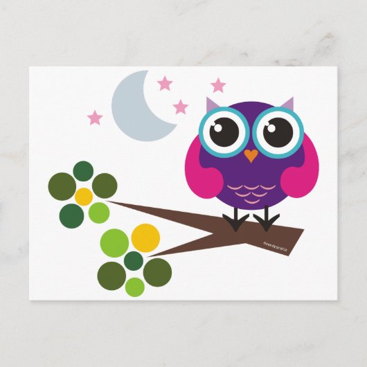 oliver, de uil briefkaart (Voorkant)