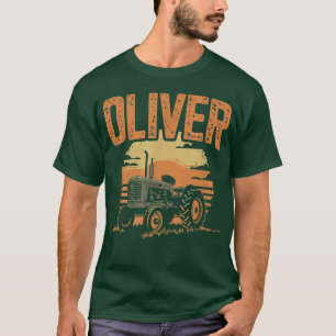 Oliver gepersonaliseerde naamplaatje tractor voor t-shirt