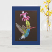 Oliver la carte de voeux de colibri (Fleur jaune)