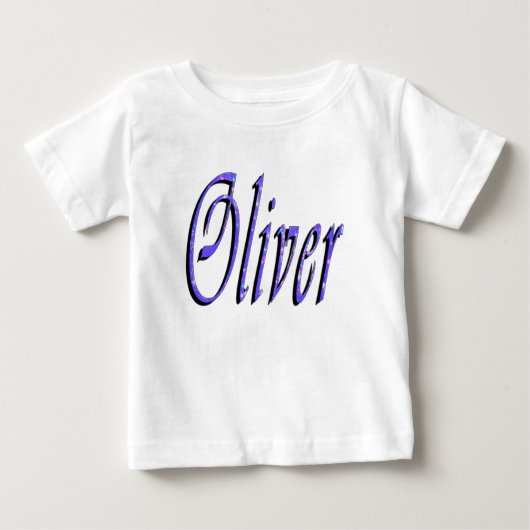 Oliver, Name, Logo, Baby's White T-shirt (Voorkant)
