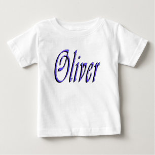 Oliver, Nom, Logo, T-shirt blanc pour bébé