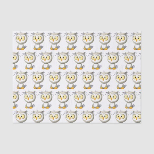 Oliver Owl Baby shower Tissue Gift Wrap Tissuepapier (Voorkant)