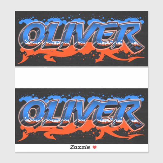 Oliver Prénom Nom Graffiti Autocollants (Feuille)