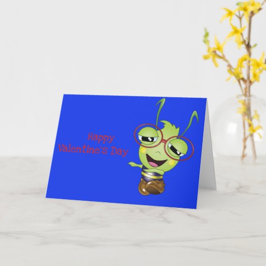 Oliver the Aphid Valentijnsdag Card Kaart (Gele Bloem)