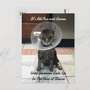 Oliver The Cats Cone of Shame Briefkaart