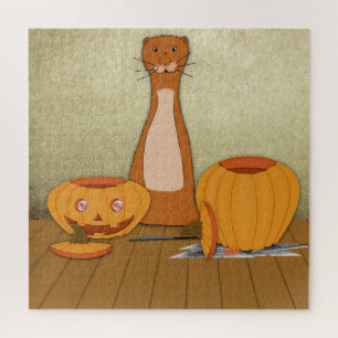 Oliver The Otter Carves a Pumpkin Legpuzzel