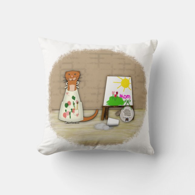 Oliver The Otter fait de maman un Coussin cadeau (Recto)
