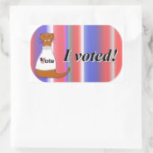 "Oliver The Otter I Voted Sticker" on Background Rechthoekige Sticker (Tas)