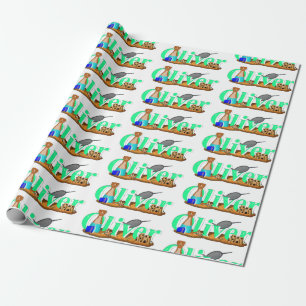 Oliver The Otter is op het strand Cadeaupapier