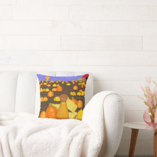 Oliver The Otter kiest een pompoen Kussen