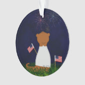 Oliver the Otter kijkt vuurwerk Ornament (voorkant)