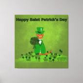 Oliver The Otter Picking Shamrocks - Saint Patrick Canvas Afdruk (Voorkant)