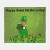 Oliver The Otter Picking Shamrocks - Saint Patrick Fleece Deken (Voorkant (Horizontaal))