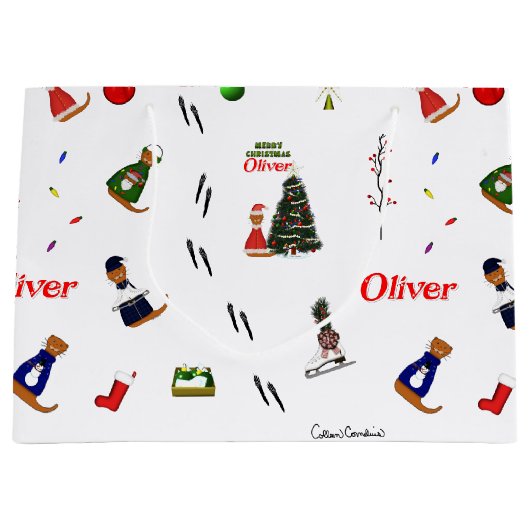 Oliver The Otter Random Pattern Groot Cadeauzakje (Voorkant)