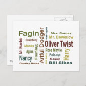 Oliver Twist Characters Briefkaart (Voorkant / Achterkant)