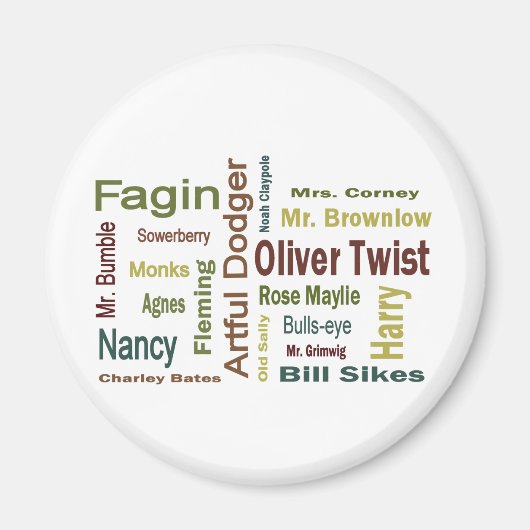 Oliver Twist Characters Magneet (Voorkant)