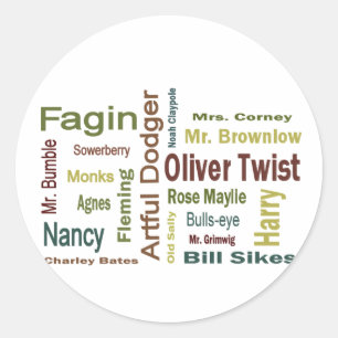 Oliver Twist Characters Ronde Sticker