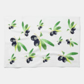 Olives méditerranéennes Serviette de cuisine (Horizontal)