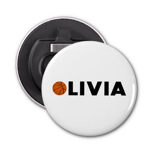 Olivia Basketball Button Flesopener (Voorkant)
