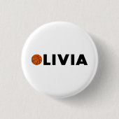 Olivia Basketball Ronde Button 3,2 Cm (Voorkant)